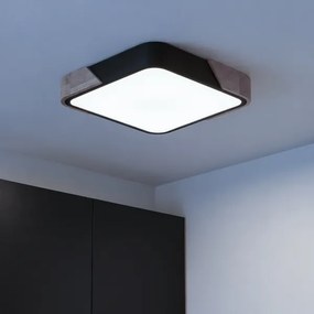 Brilagi - Lampada LED dimmerabile PILANA LED/48W/230V rovere/nero 42x42 cm + telecomando