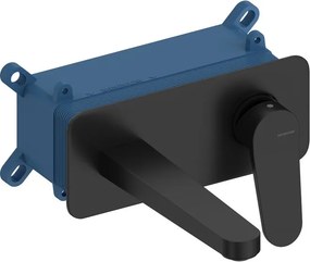 Rubinetto per lavabo ad incasso getto laminare cristallino Air nero opaco H 9.1 cm