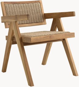 Sedia da giardino in legno di teak con braccioli Kristo