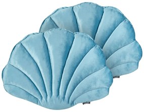 Set di 2 cuscini velluto azzurro 47 x 35 cm CONSOLIDA Beliani