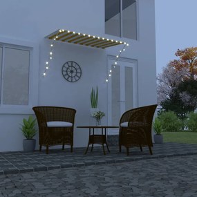 Tenda Da Sole Retrattile Con Led 250x150 Cm Giallo E Bianco /