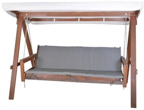 Altalena da giardino in legno grigio-marrone Adelaida - Rojaplast