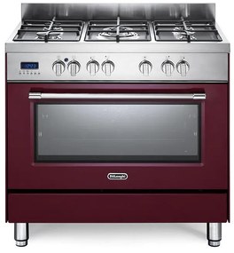 Cucina a gas con forno DE'LONGHI PRO 96 MR ED bordeaux L 90 x P 60 cm