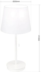 Orion LA 4-1205/1 - Lampada da tavolo con porta USB LUDWIG 1xE27/40W/230V bianco