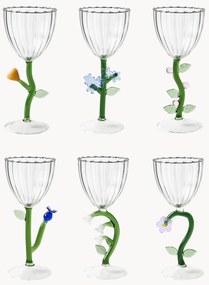 Set 6 bicchieri vino fatti a mano Botanica