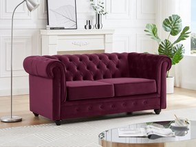 Divano 2 posti Velluto Porpora  - CHESTERFIELD