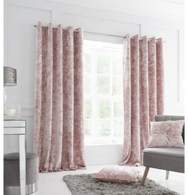 Tende rosa in set da 2 168x183 cm Crushed Velvet - Catherine Lansfield