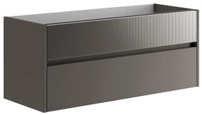 Mobile da bagno sospeso sotto lavabo L 119.5 x H 50 x P 45.5 cm grigio opaco, 2 cassetti Niwa