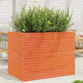 Fioriera Giardino Marrone Cera 90x60x68,5cm Legno Massello Pino /