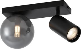 Plafoniera moderna nera a 2 luci inclinabile - Lesly