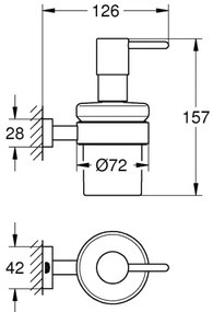 GROHE 40756001 - Dispenser per sapone liquido ESSENTIALS CUBE 160 ml cromo lucido