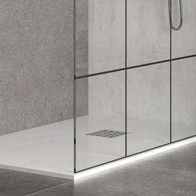 Doccia walkin 90cm con telaio e serigrafia nera NICO-W1000 - KAMALU