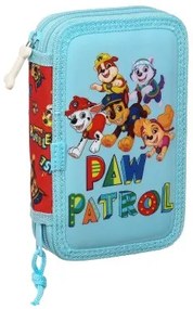 Astuccio per la Scuola con Accessori The Paw Patrol Funday Azzurro Rosso 12.5 x 19.5 x 4 cm (28 Pezzi)