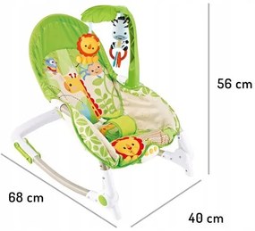 Sedia a dondolo per bambini ECOTOYS in verde con melodie