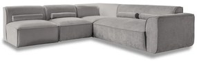 Divano angolare componibile in grigio chiaro (con penisola a sinistra) Flex Felix – Miuform