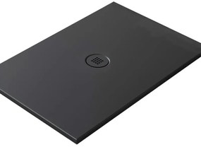Piatto doccia in ceramica extra slim nero L 120 x L 70 cm opaco