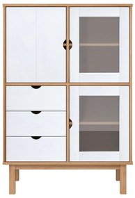 Credenza otta marrone e bianco 85x43x125 cm in legno di pino