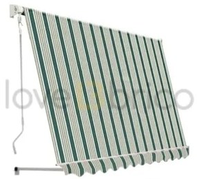 Tenda Da Sole Sangiorgio 200x250 A Caduta Senza Cassonetto Con Braccetti Telo Verde A Righe