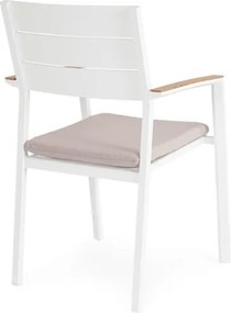 Sedia Da Esterno In Alluminio Con Braccioli E Cuscino Zelmar Bianco Bizzotto