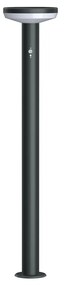 Paletto da giardino Solare Nero 80cm con Sensore Movimento e Picchetto Colore Bianco Naturale 4.000K