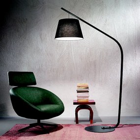 Piantana LIANA 128x200 cm con struttura in metallo Nero e paralume in pvc