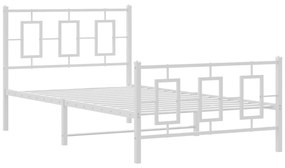 Giroletto con testiera e pediera metallo bianco 100x200 cm