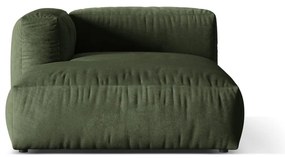 Parte divano componibile verde (con penisola a sinistra) con rivestimento in velluto Martina – Micadoni