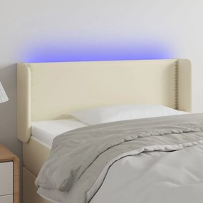 Testiera A Led Crema 103x16x78/88 Cm İn Similpelle /