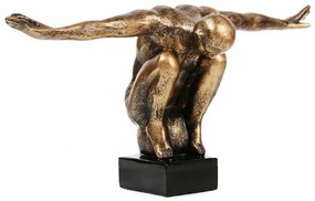 Decorazione da tavolo 25x41x20 cm in resina con patina dorata