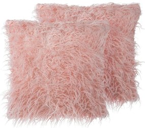 Set di 2 cuscini decorativi 45x45cm rosa DAISY Beliani