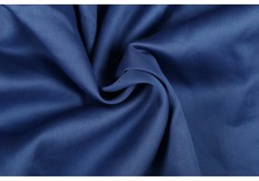 Lenzuolo blu scuro in cotone sateen elasticizzato 140x200 cm - Mijolnir