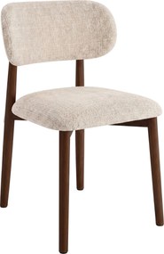 ALMO Beige (tessuto Juto 4) / noce tinto - SEDIA IN LEGNO PER SOGGIORNO SALA DA PRANZO CUCINA RETRO