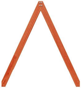Tetto letto bambini marrone cera 199x80,5x88 cm massello pino