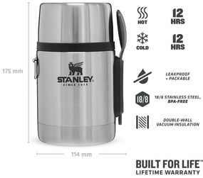 Borraccia termica argentata in acciaio inox 530 ml Adventure – Stanley