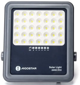Aigostar - Proiettore solare dimmerabile LED/200W/3,4V IP65 + telecomando