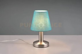 Mats ii lampada acciaio paralume azzurro h.24cm 1 luce attacco e14