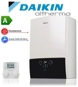 Caldaia a condensazione murale Daikin 35 kW ultracompatta per riscaldamento e produzione acqua sanitaria istantanea con comando a distanza