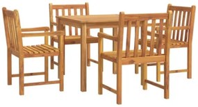 Set da Pranzo per Giardino 5 pz in Legno Massello di Acacia