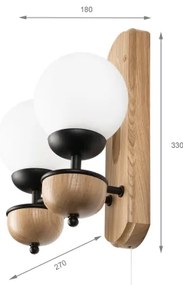 Brilagi - LED Applique COTTAGE 2xG9/40W/230V quercia/bianco