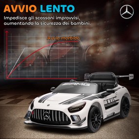 Macchina Elettrica Bambini 3-8 Anni Licenza Ufficiale Mercedes AMG 12V con Telecomando Luci LED Bianco...