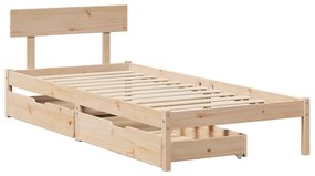 Letto senza materasso 90x200 cm in legno massello di pino
