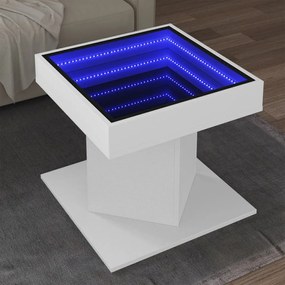 Tavolino Salotto Con Led Bianco 50x50x45 Cm Legno Multistrato /