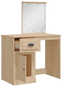 Toeletta con luci led rovere sonoma 90x42x132,5 cm