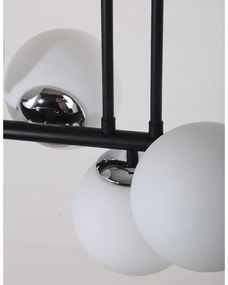 Lampada da soffitto bianca e nera con paralume in vetro ø 15 cm Sail - Squid Lighting