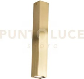 Plafoniera fluke quadrata oro 1 luce attacco gu10 6x6x40cm