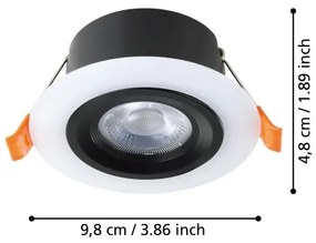 Eglo 900915 - SET 3x Lampada LED da incasso CALONGE 3xLED/4,8W/230V nero