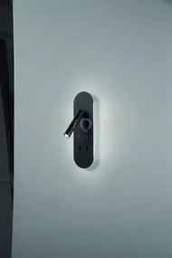 Applique plate a led nero led 8w 3000k 560lm orientabile