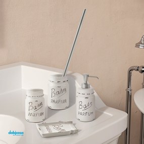 Gedy "Catherine" Set Accessori Da Bagno 4 Pezzi In Ceramica Finitura Bianco