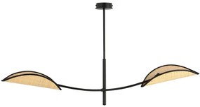 Lampadario a sospensione con supporto rigido LOTUS 2xE14/10W/230V nero/beige