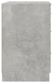 Comodino Grigio Cemento 40x40x63 cm in Legno Multistrato